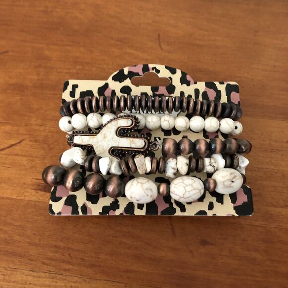 Emma Beaded Teepee Tana Bracelet With Turquoise Set 74680 New - Picture 4 of 10